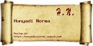 Hunyadi Norma névjegykártya